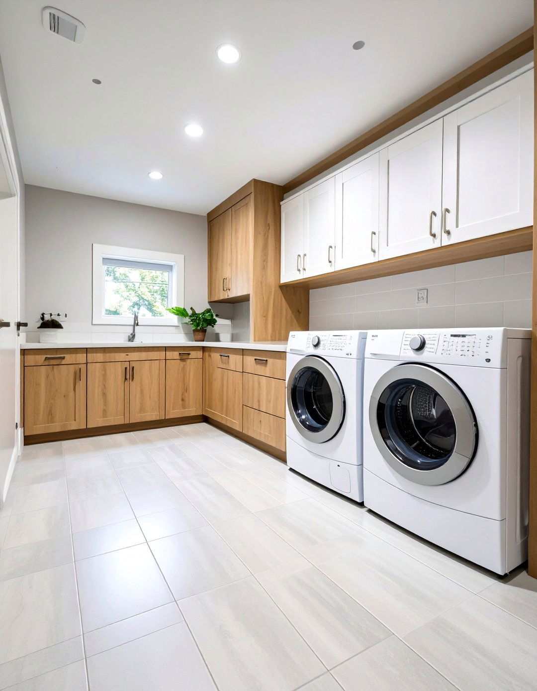 Basement Laundry Room Flooring with Water Resistant Options - 20 basement laundry room ideas