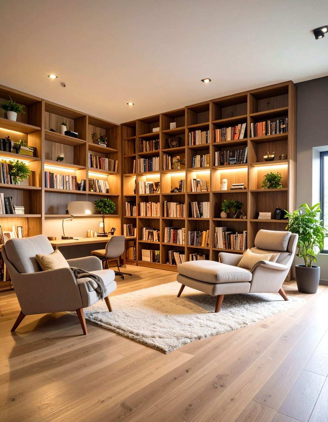 Basement Library and Reading Nook - 20 Basement Ideas