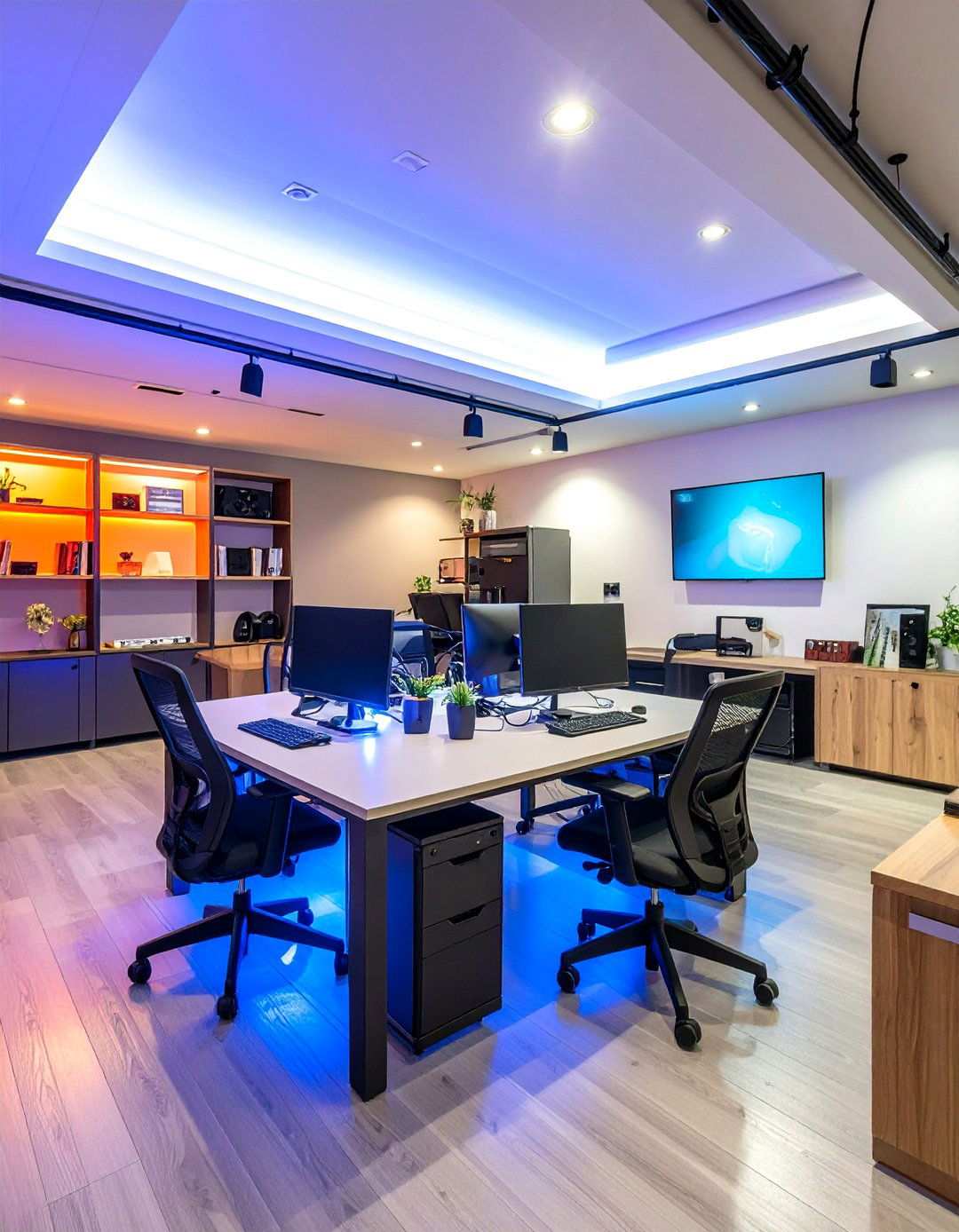 Basement Office Tech Integration - 20 basement office ideas