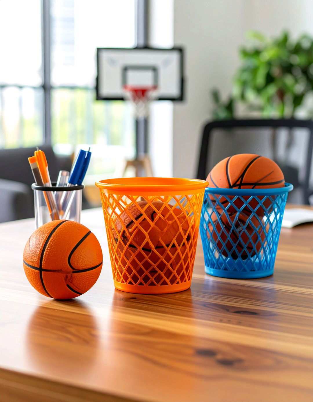 Basketball Room Decor with Sport Themed Desk Accessories - 20 basketball room decor ideas