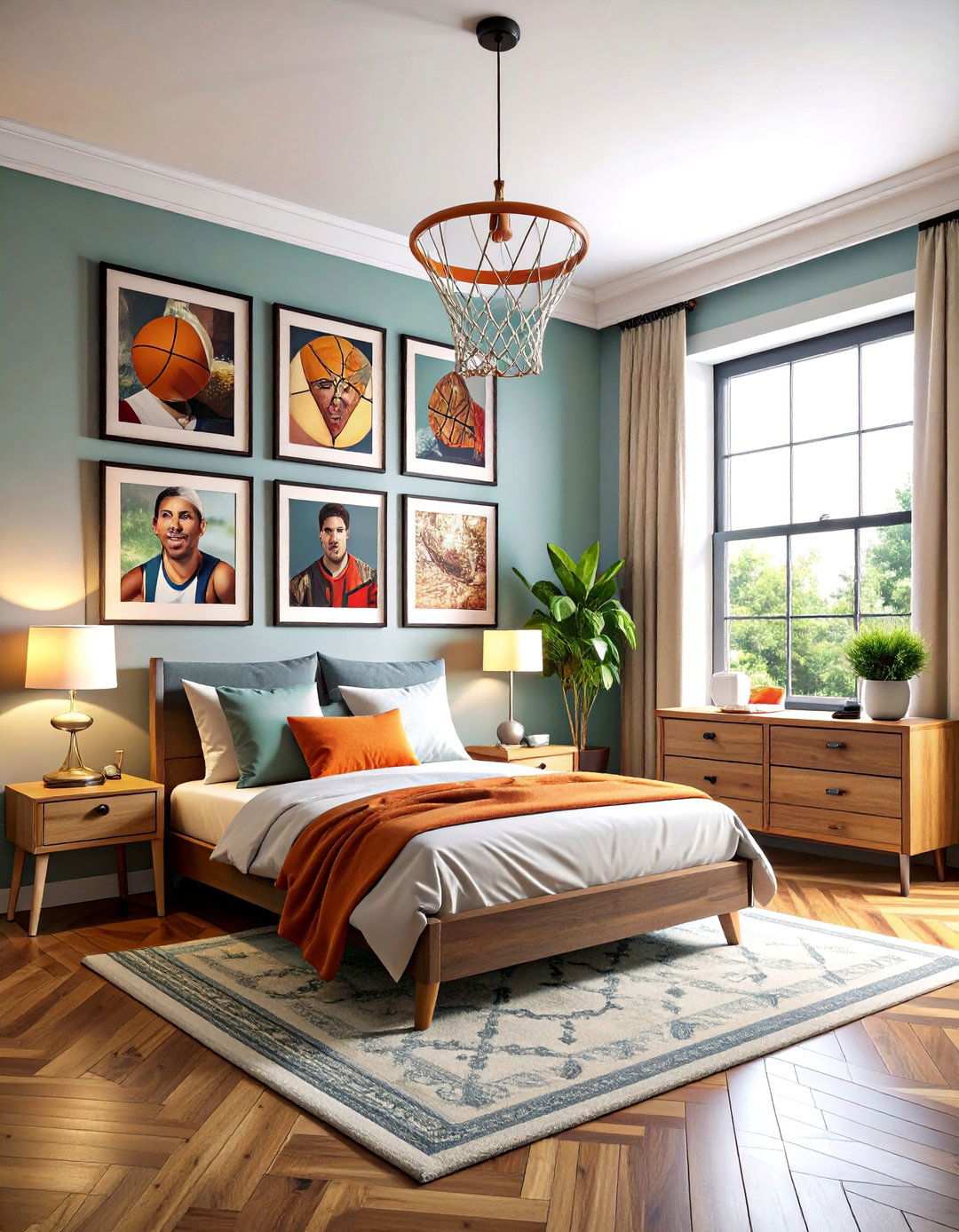 Basketball Room Decor with Vintage Poster Gallery Walls - 20 basketball room decor ideas