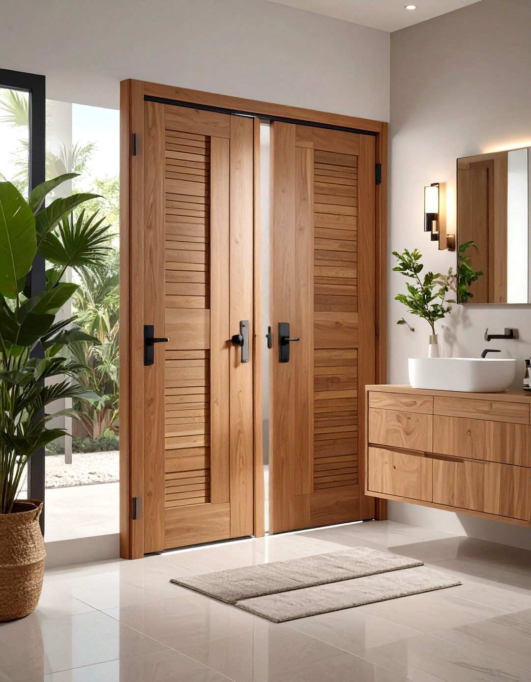 Bathroom Door with Built In Storage Hooks - 20 Bathroom Door Ideas
