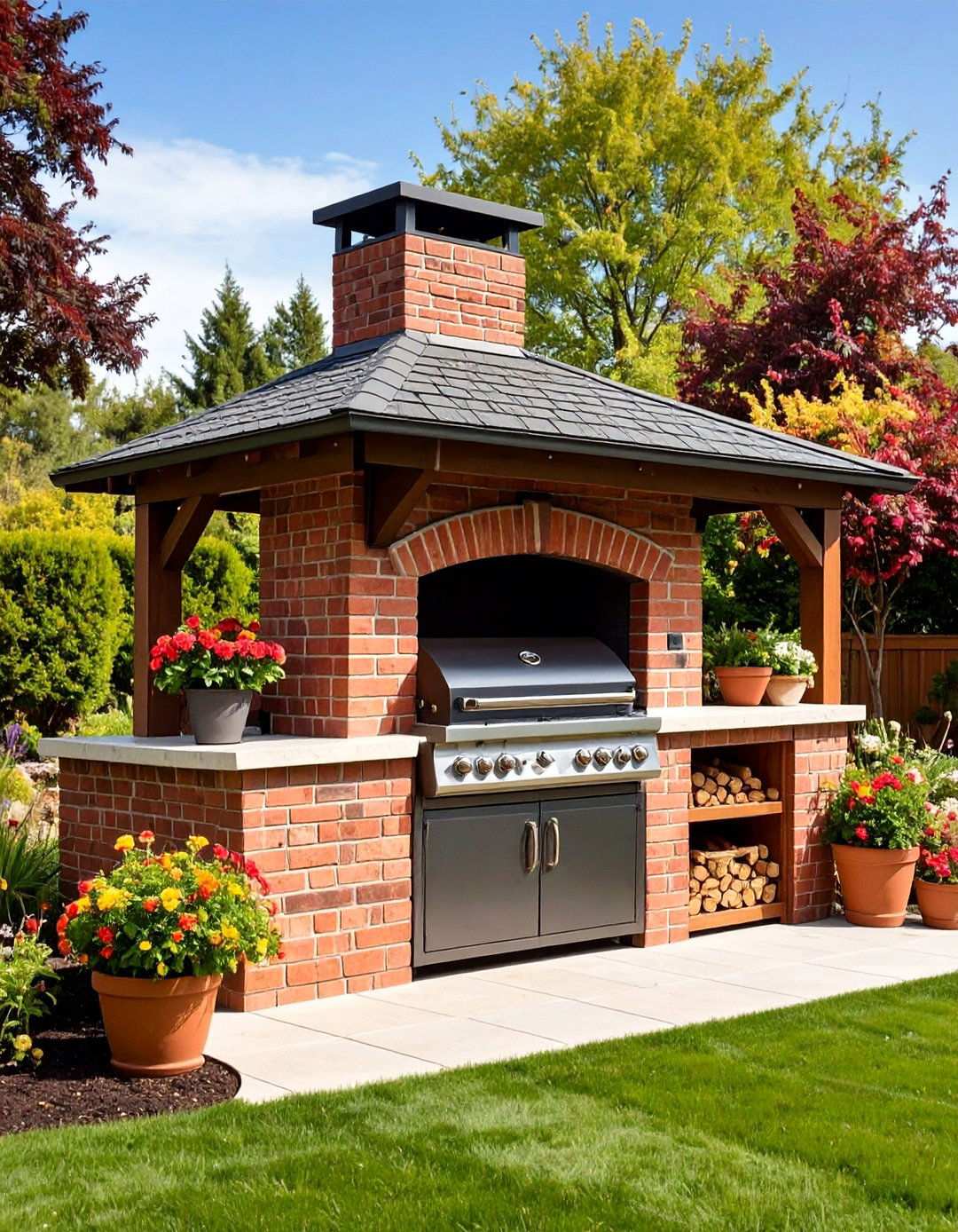 BBQ Island Featuring a Built In Pizza Oven - 20 Bbq Island Ideas