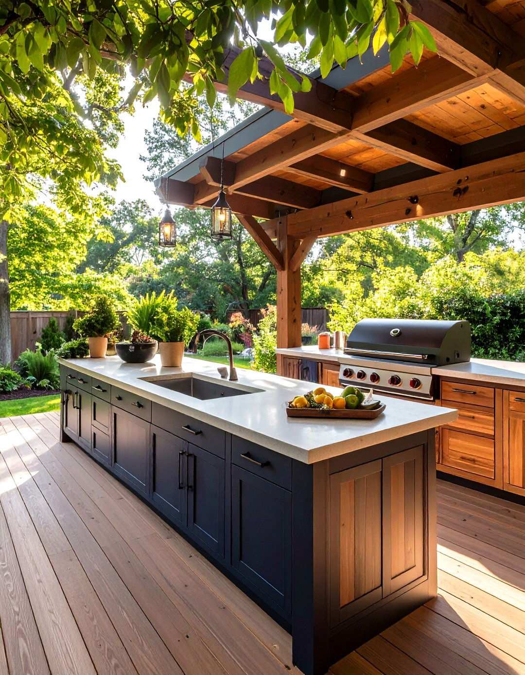 BBQ Island Featuring Sink and Generous Prep Station - 20 Bbq Island Ideas