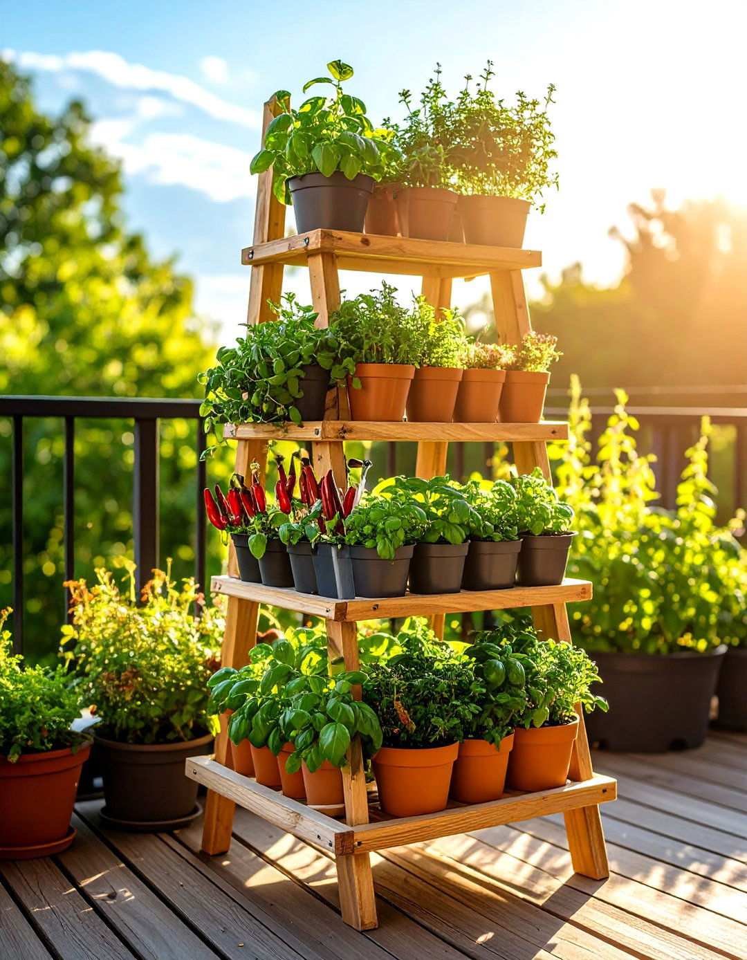 Bedroom Balcony Herb Ladder Kitchen - 20 Bedroom Balcony Ideas