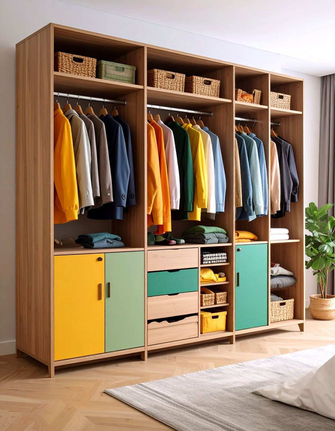Bedroom Storage Floor to Ceiling Wardrobe Tower - 20 Bedroom Storage Ideas