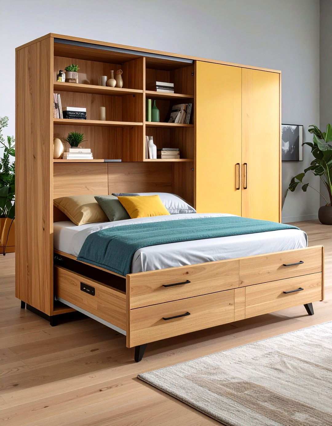 Bedroom Storage Fold Down Murphy Cabinet Bed - 20 Bedroom Storage Ideas
