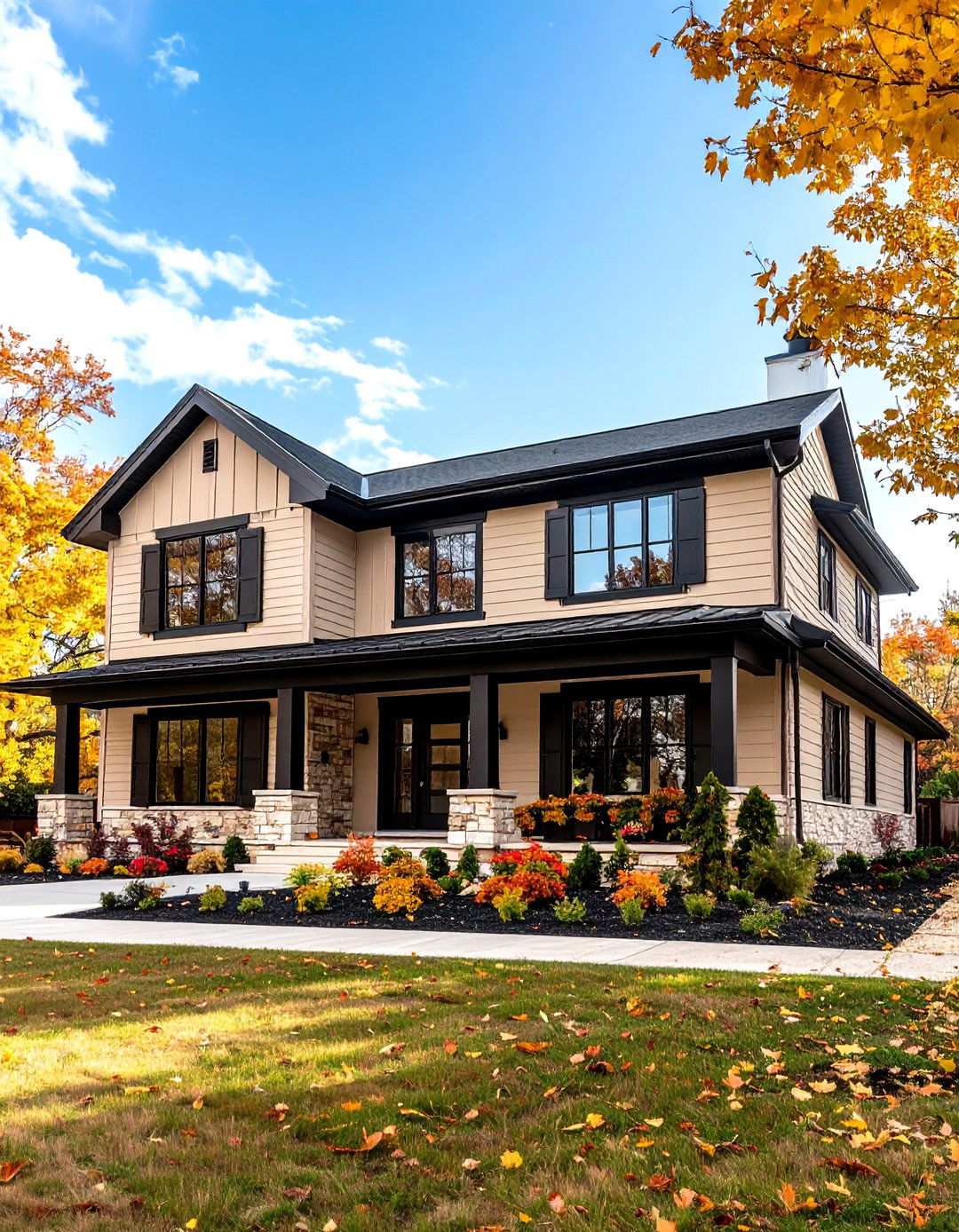 Beige and Black Contemporary Ranch Update - 20 beige and black house exterior ideas