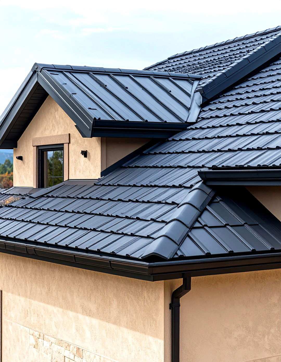 Beige and Black Mixed Roof Material Design - 20 beige and black house exterior ideas