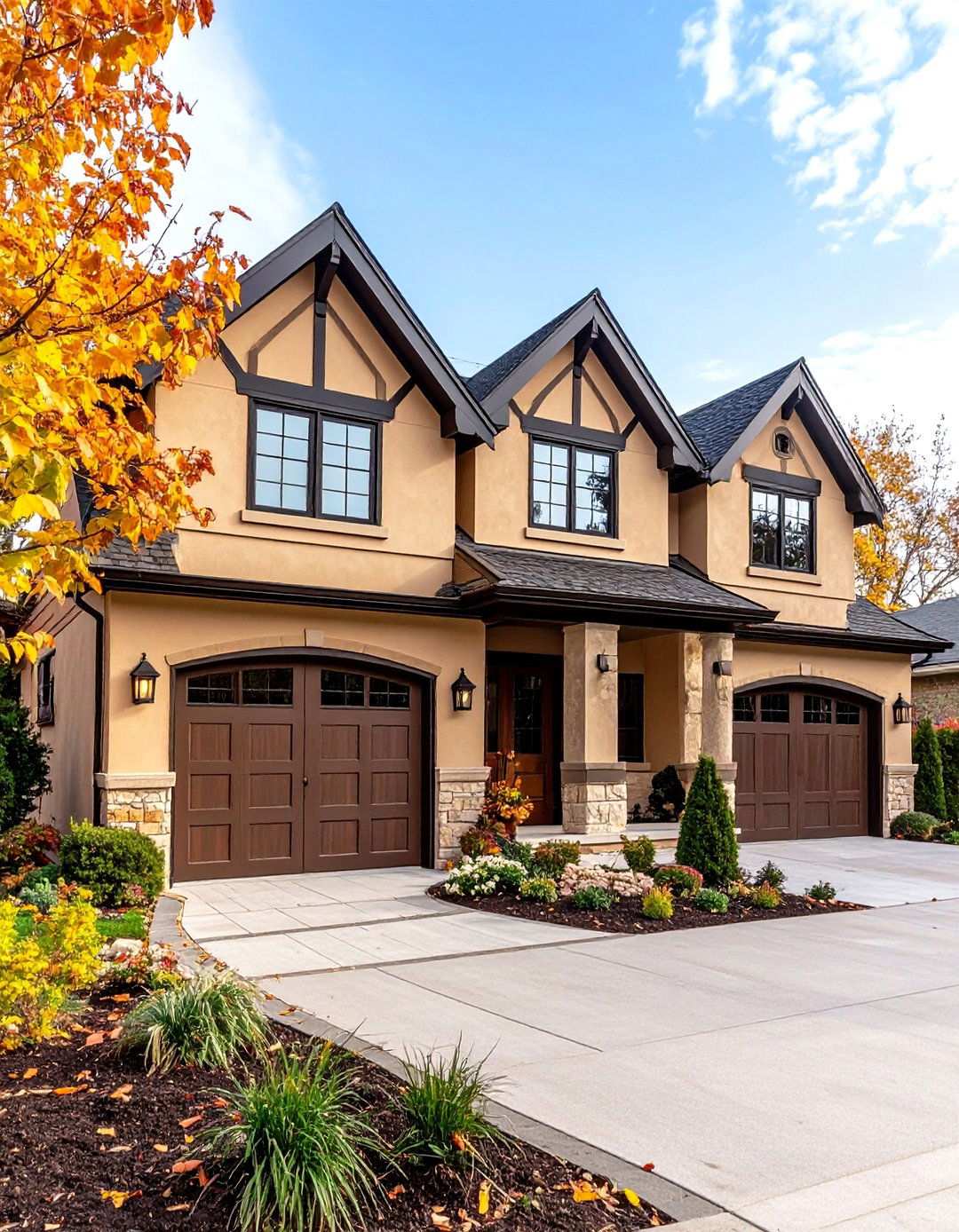 Beige and Black Tudor Revival Interpretation - 20 beige and black house exterior ideas