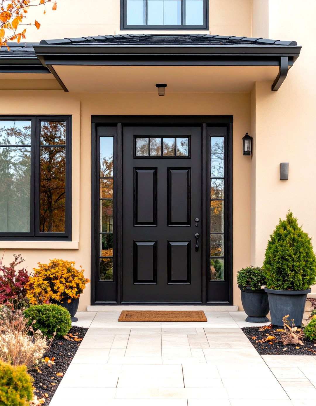 Beige and Black Window and Door Focus - 20 beige and black house exterior ideas