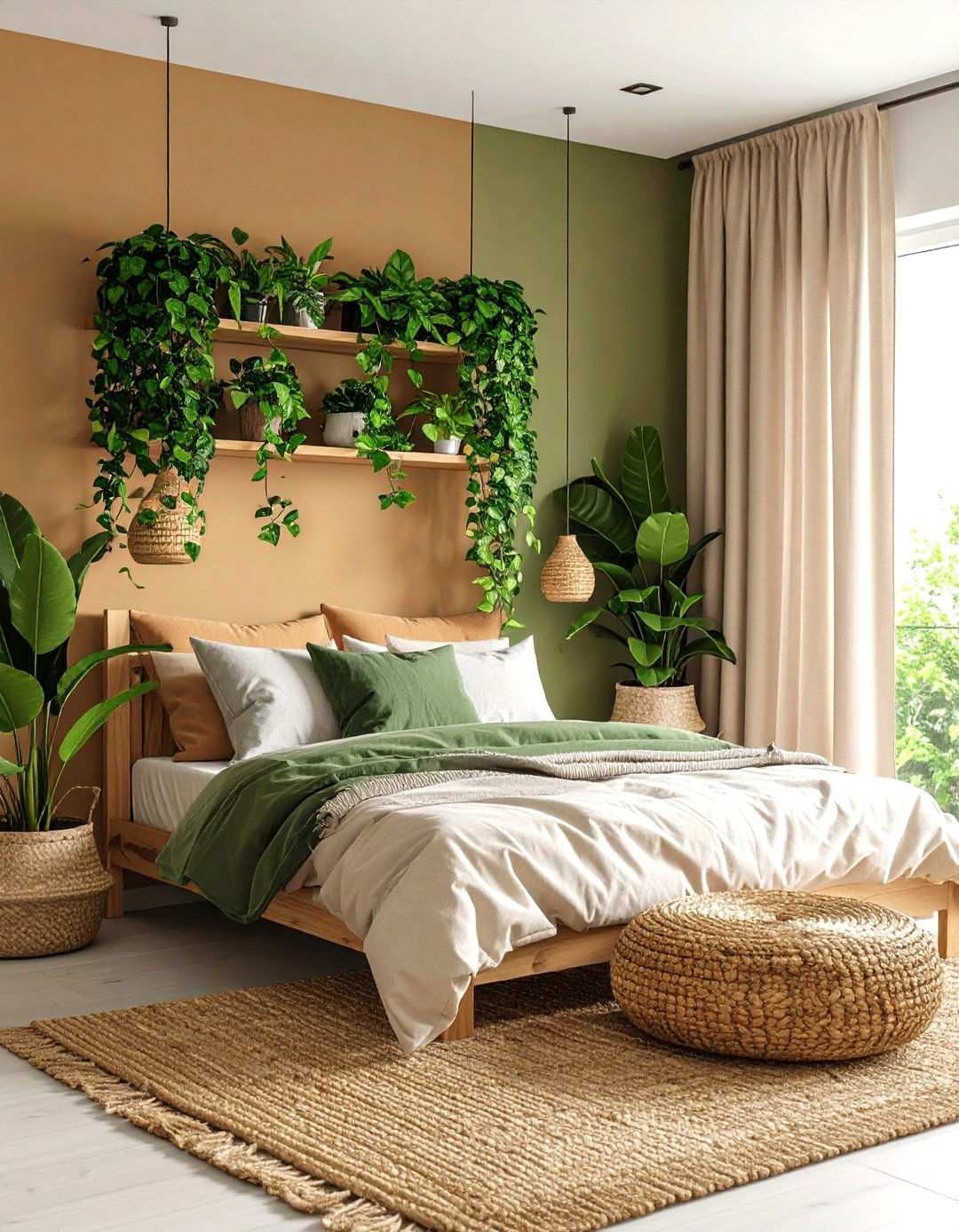 Biophilic Bedroom Greenery - 20 Bedroom Interior Design Ideas