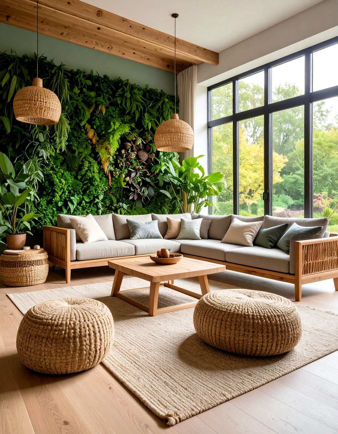 Biophilic Nature Inspired Living Room - 20 Aesthetic Living Room Ideas