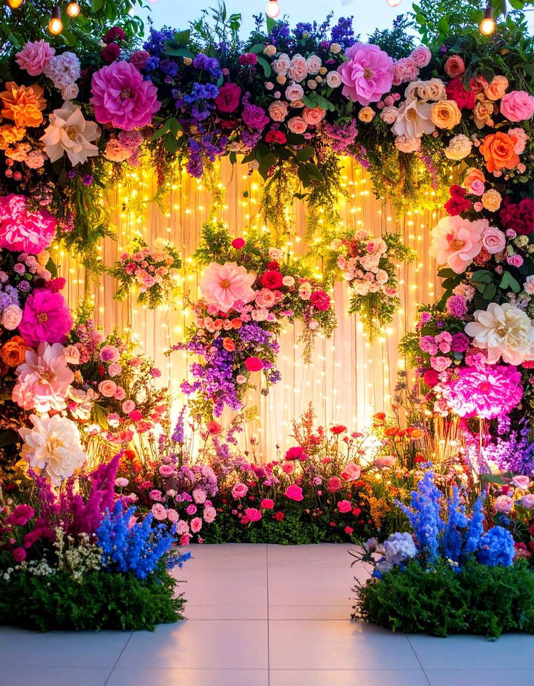 Birthday Party Paper Flower Wall Backdrops - 20 Birthday Decoration Ideas