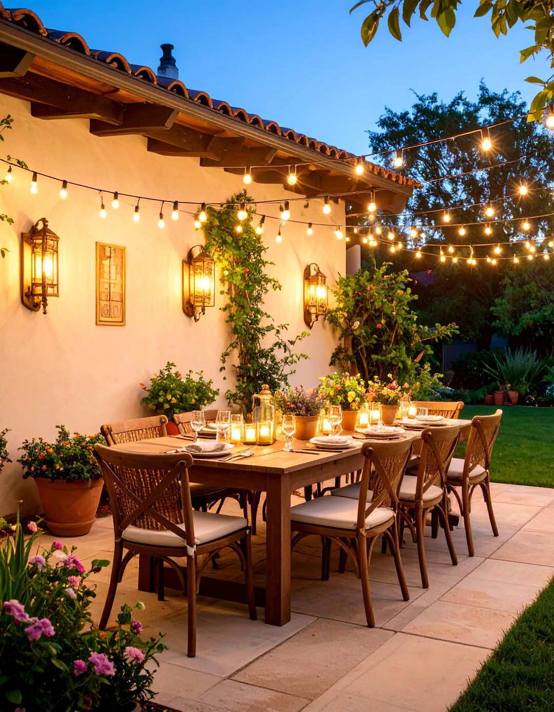 Bistro and Cafe Style Backyard Lighting - 20 Backyard Lighting Ideas