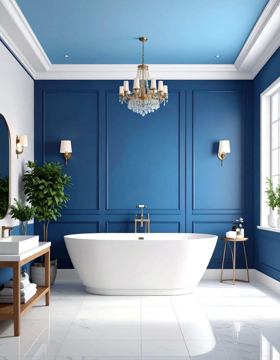 Black and Blue Ombre Paint Technique - 20 black and blue bathroom ideas