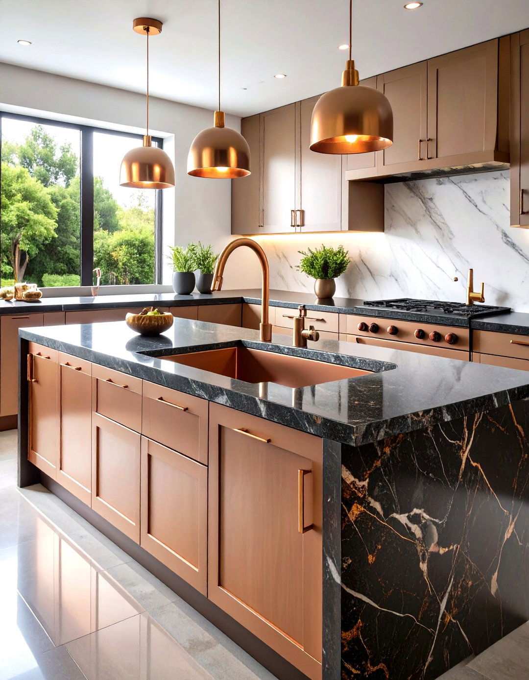 Black and Copper Kitchen Countertop Combinations - 20 black and copper kitchen ideas