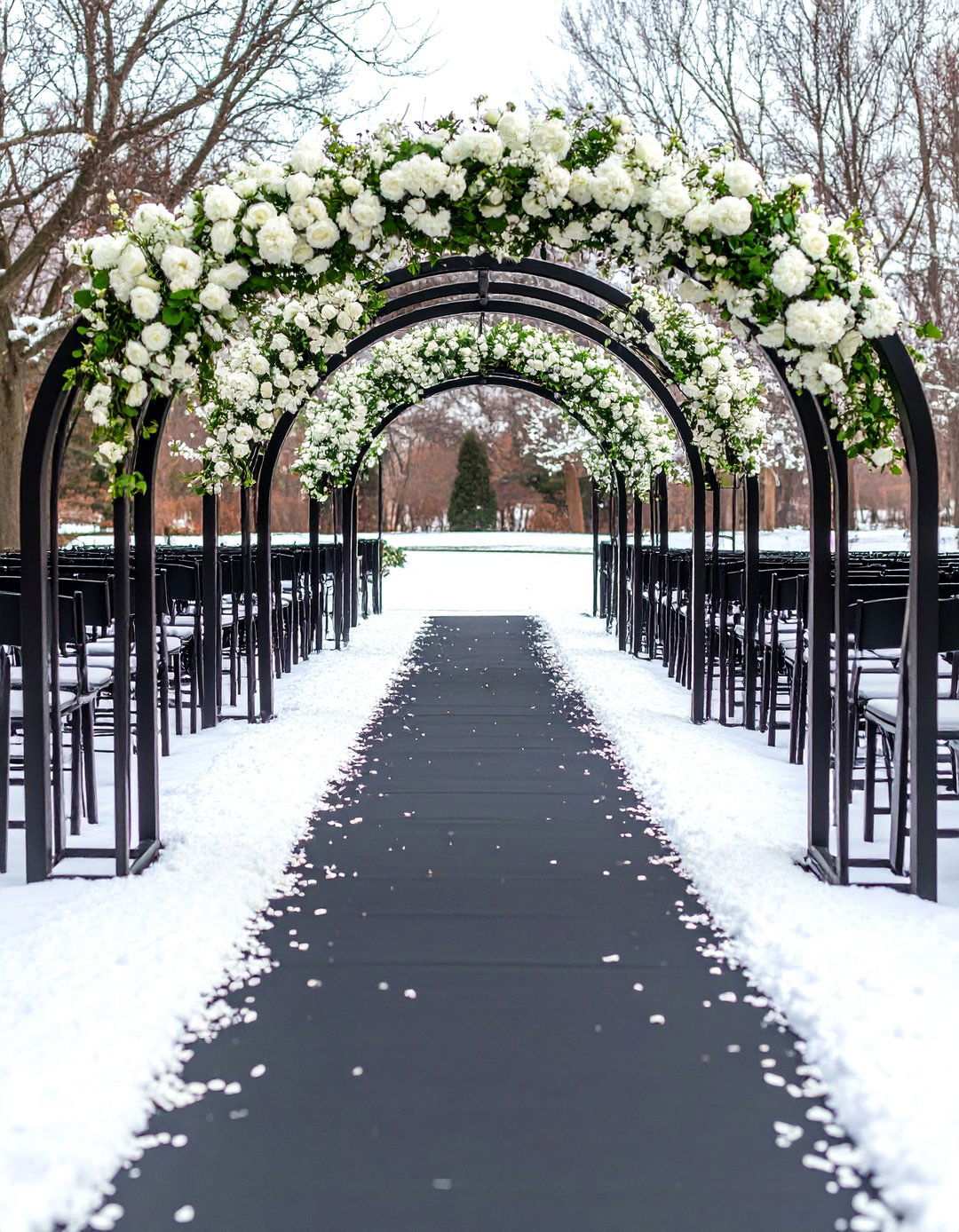 Black and White Wedding Ceremony Arch Minimalist Chic - 20 Black and White Wedding Ideas
