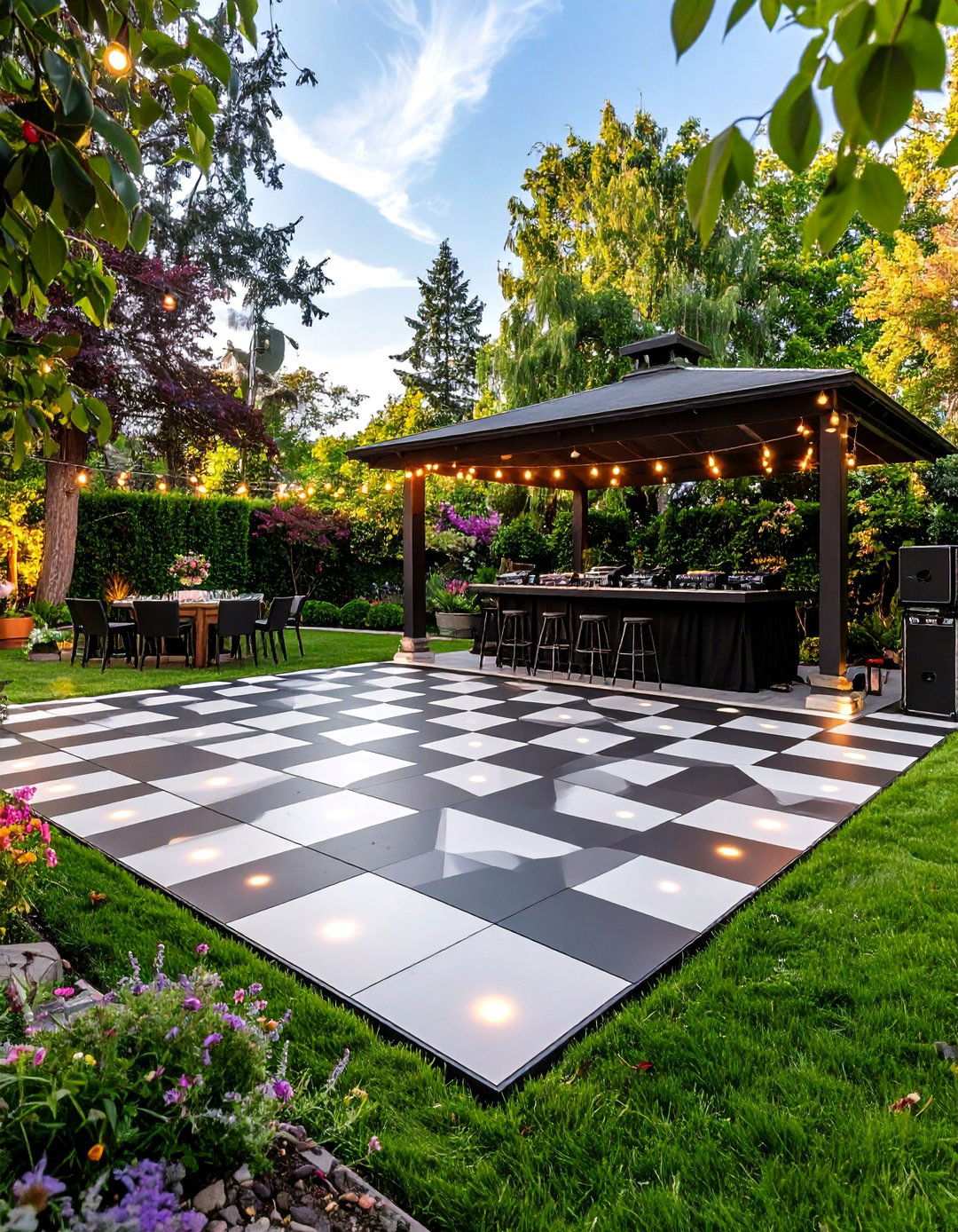 Black and White Wedding Dance Floor Checkerboard Statement - 20 Black and White Wedding Ideas