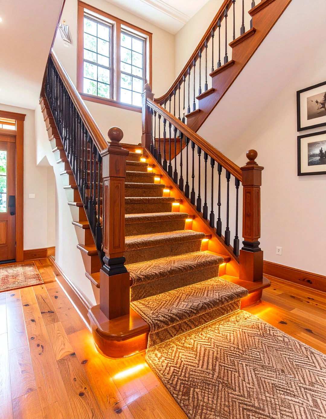 Black Balusters on Oak Treads for a Sculptural Stair - 20 Black and Brown Interior Design Ideas