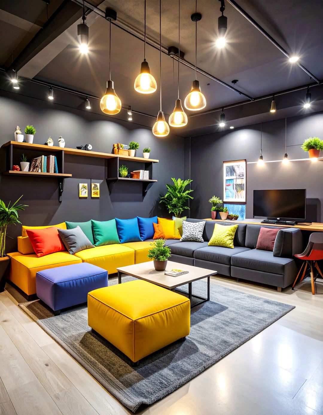 Black Basement Teen Hangout Space - 20 black basement ideas