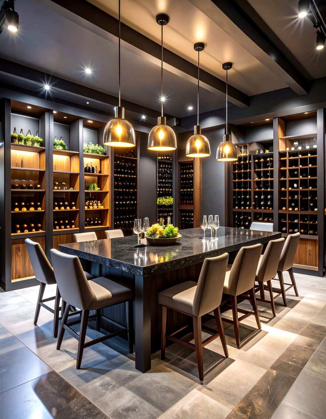 Black Basement Wine Cellar Tasting Room - 20 black basement ideas