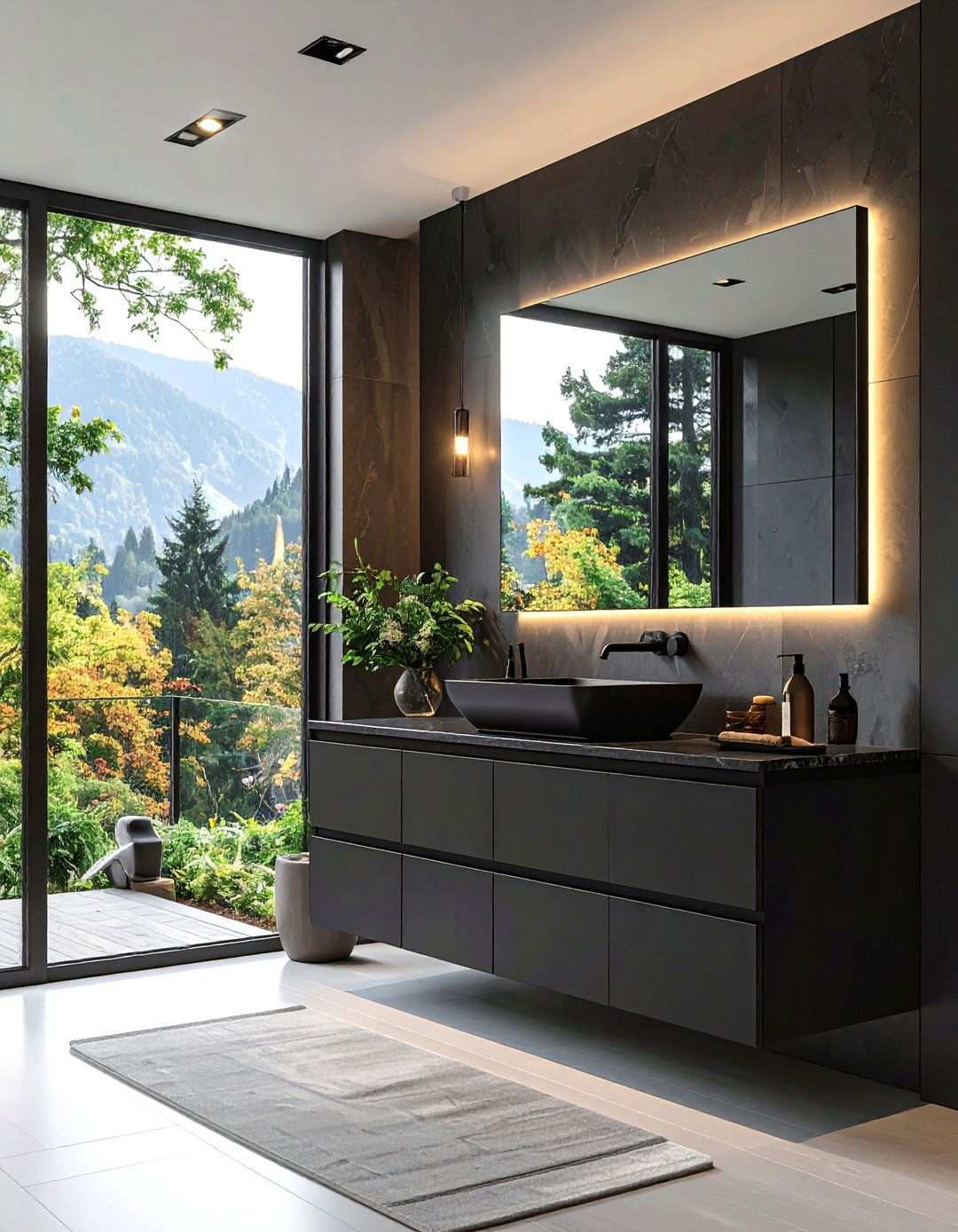 Black Cabinet Flat Panel Modern Bathroom - 20 bathroom with black cabinets ideas