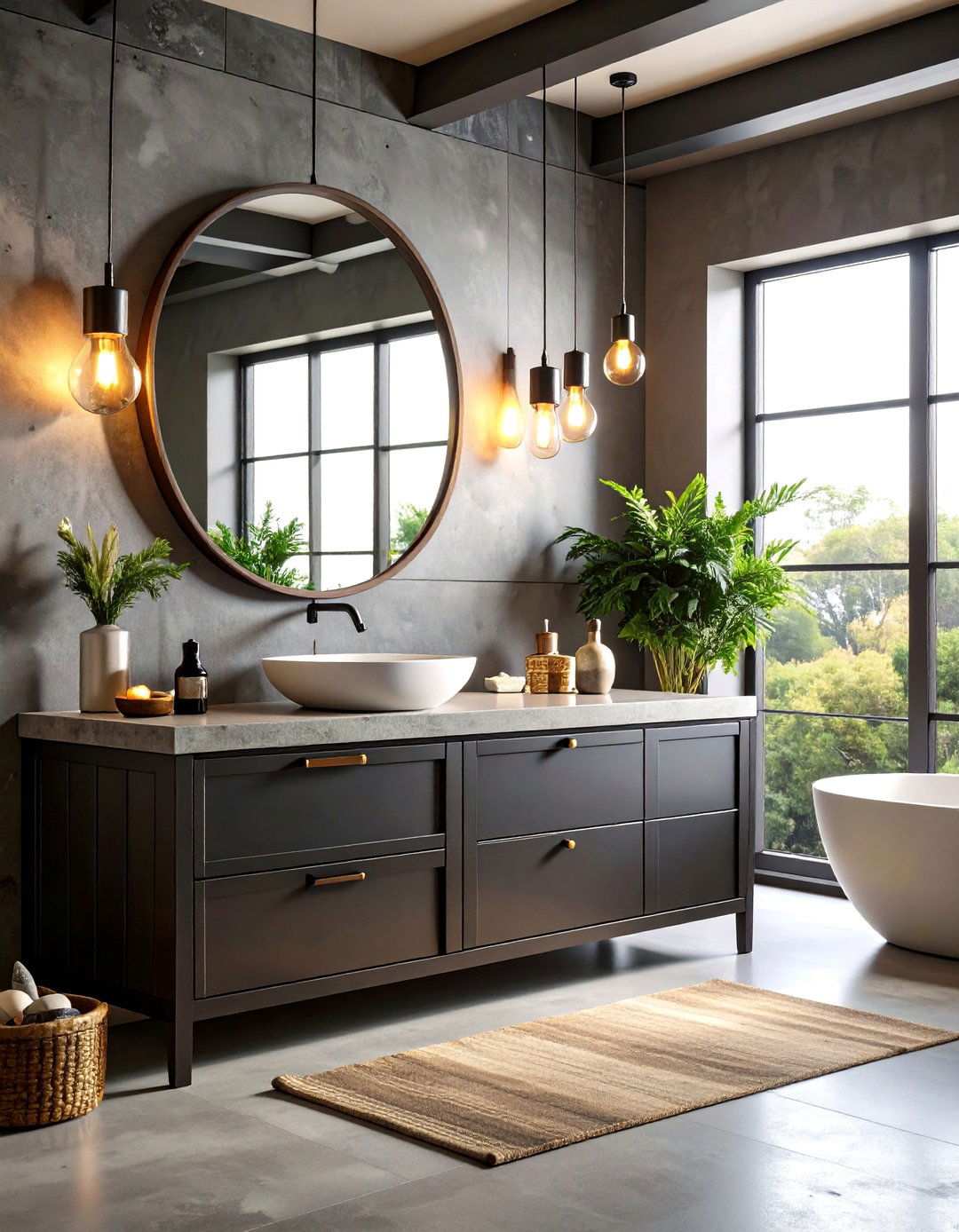 Black Cabinet Industrial Bathroom Design - 20 bathroom with black cabinets ideas