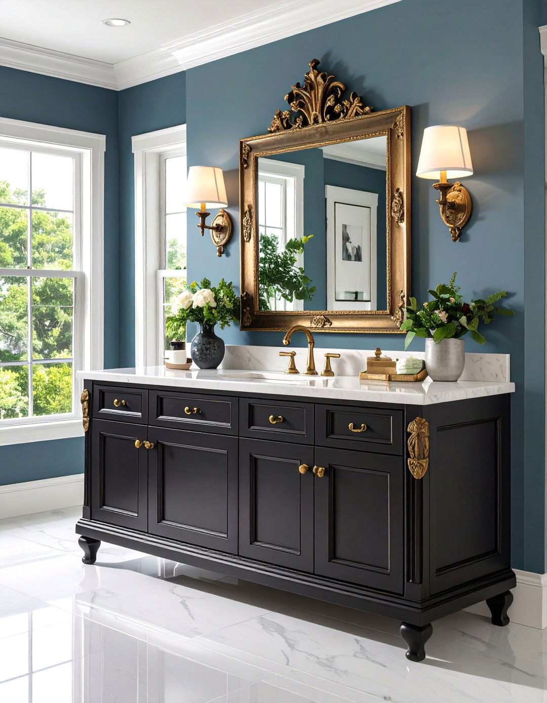 Black Cabinet Traditional Bathroom Elegance - 20 bathroom with black cabinets ideas