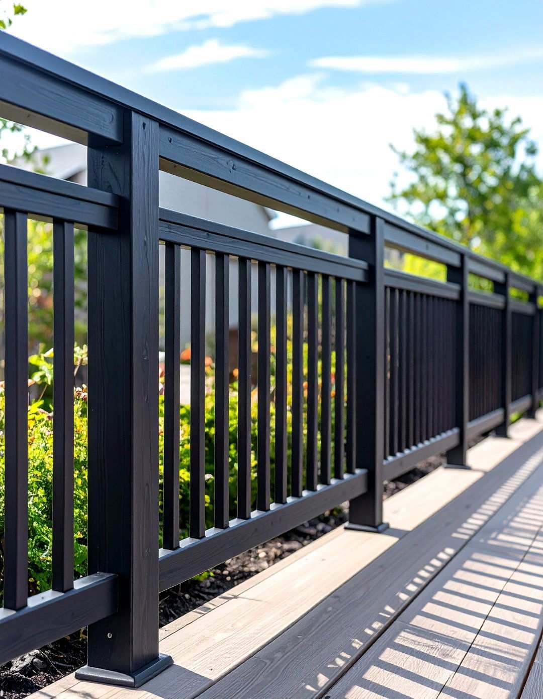 Black Composite Deck Railing - 20 black deck railing ideas
