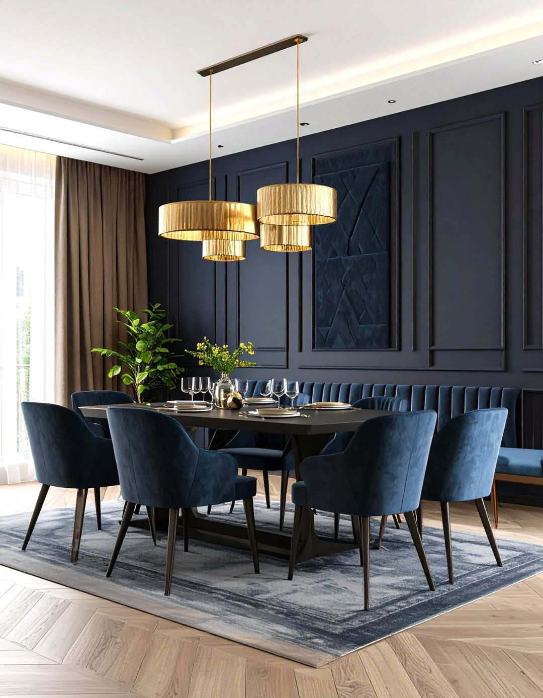 Black Fabric Panel Black Accent Wall Dining Room - 20 Black Accent Wall Dining Room Ideas