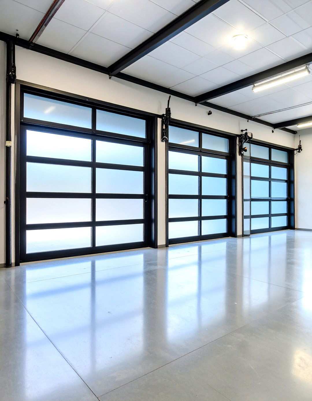 Black Framed Glass Garage Doors - 20 Black Garage Ideas