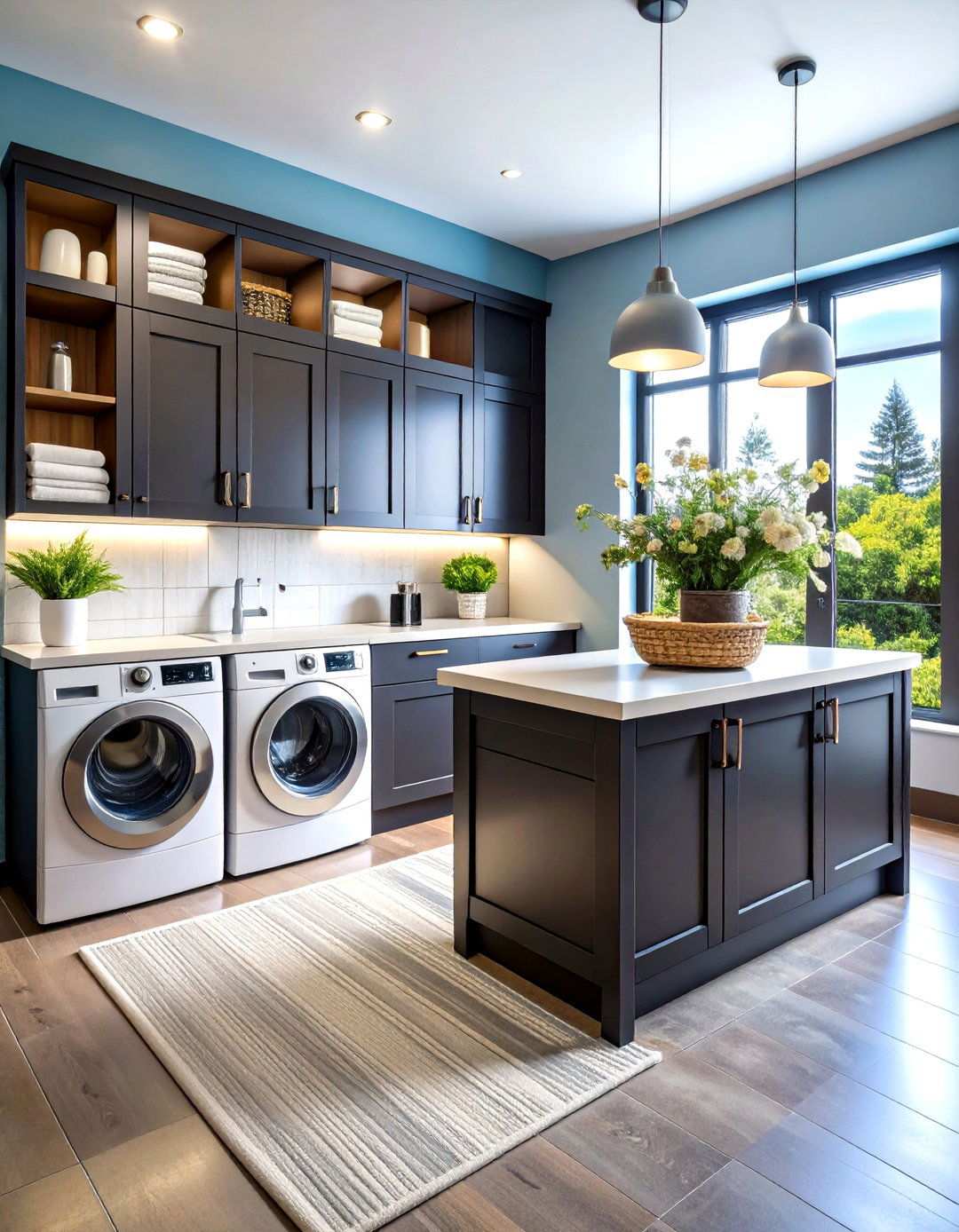Black Laundry Room Contemporary Layout Design - 20 black laundry room ideas