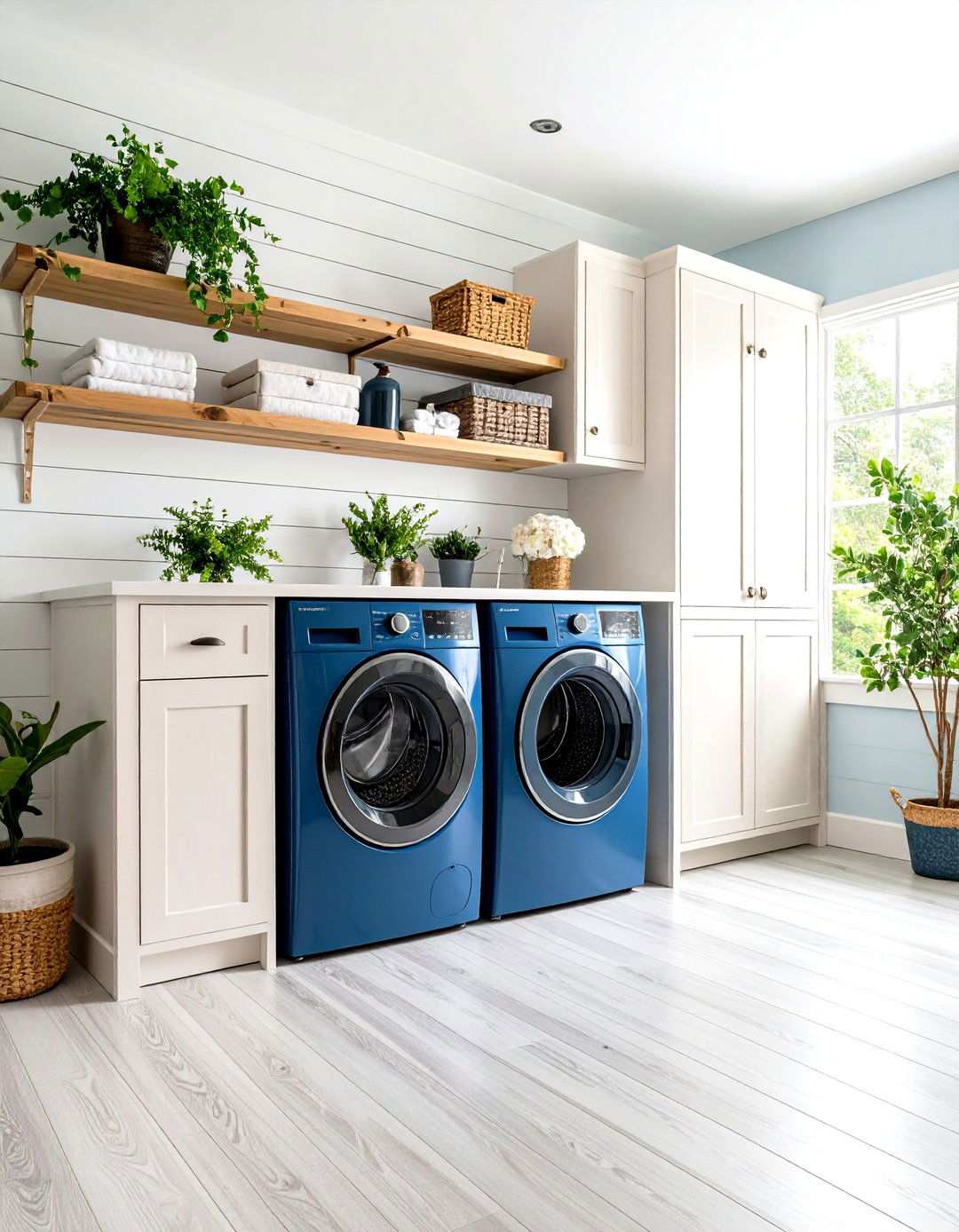 Black Laundry Room Walls with Contrast Elements - 20 black laundry room ideas