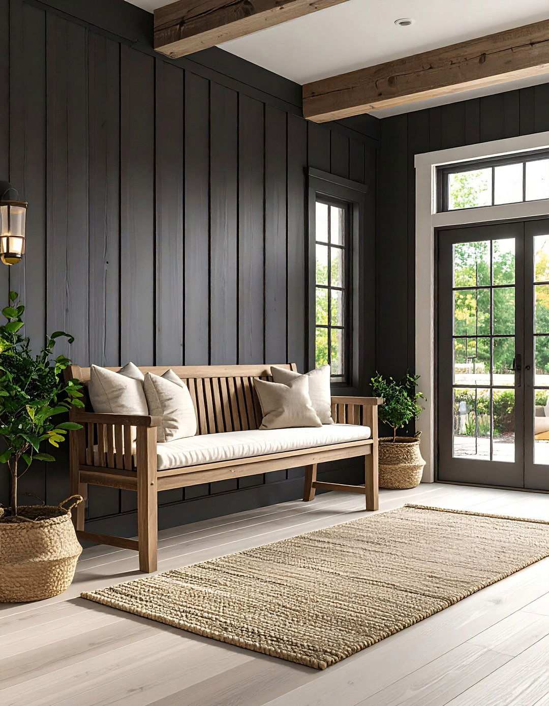 Black Shiplap Entryway Welcome - 20 Black Shiplap Wall Ideas