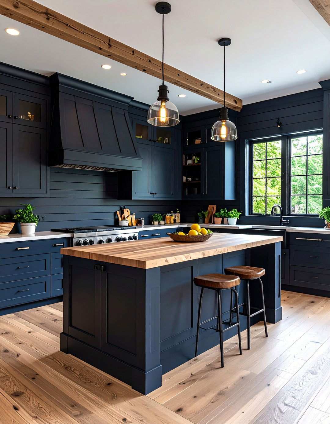Black Shiplap Kitchen Island Contrast - 20 Black Shiplap Wall Ideas