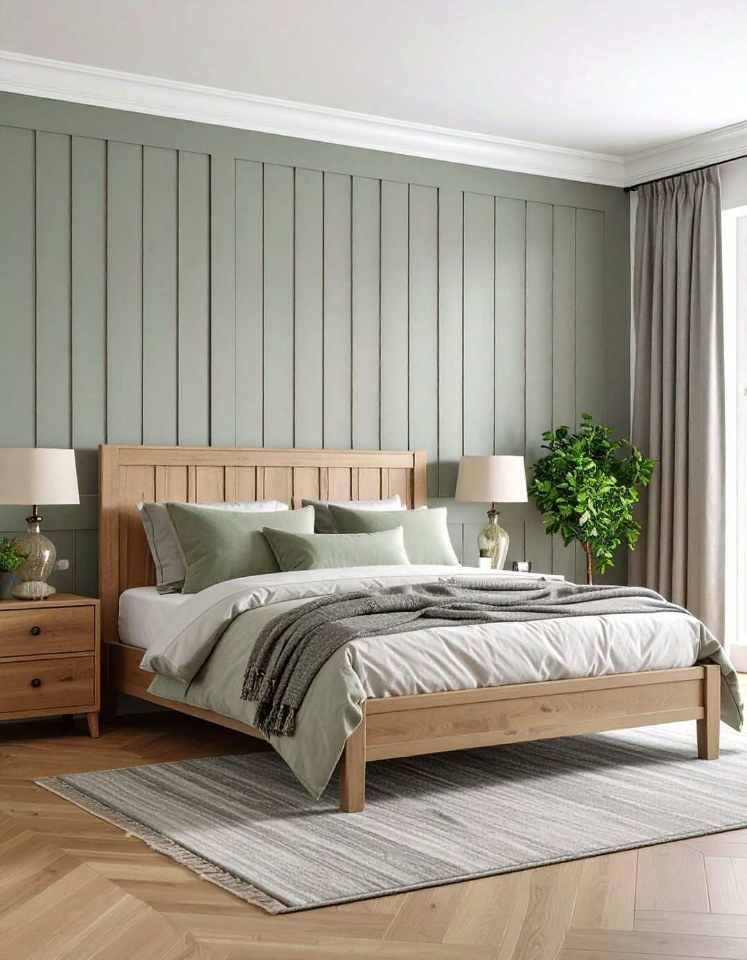 Board and Batten Accent Wall - 20 Bedroom Accent Wall Ideas