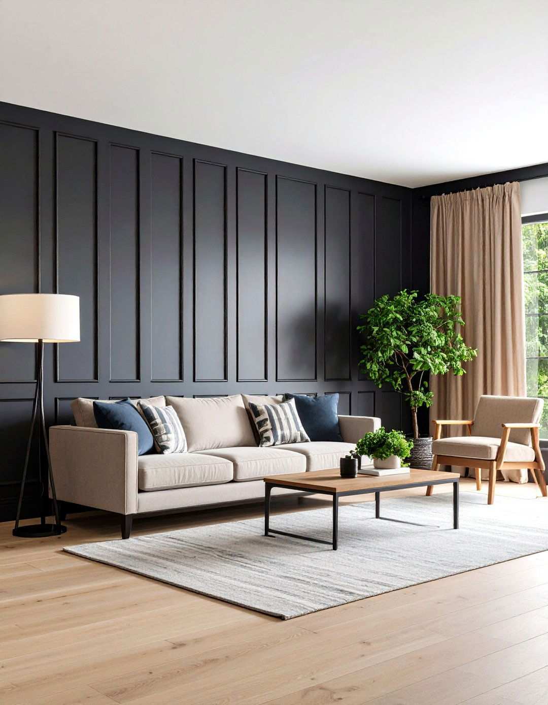 Board and Batten Basement Accent Wall Adds Architectural Interest - 20 Basement Accent Wall Ideas