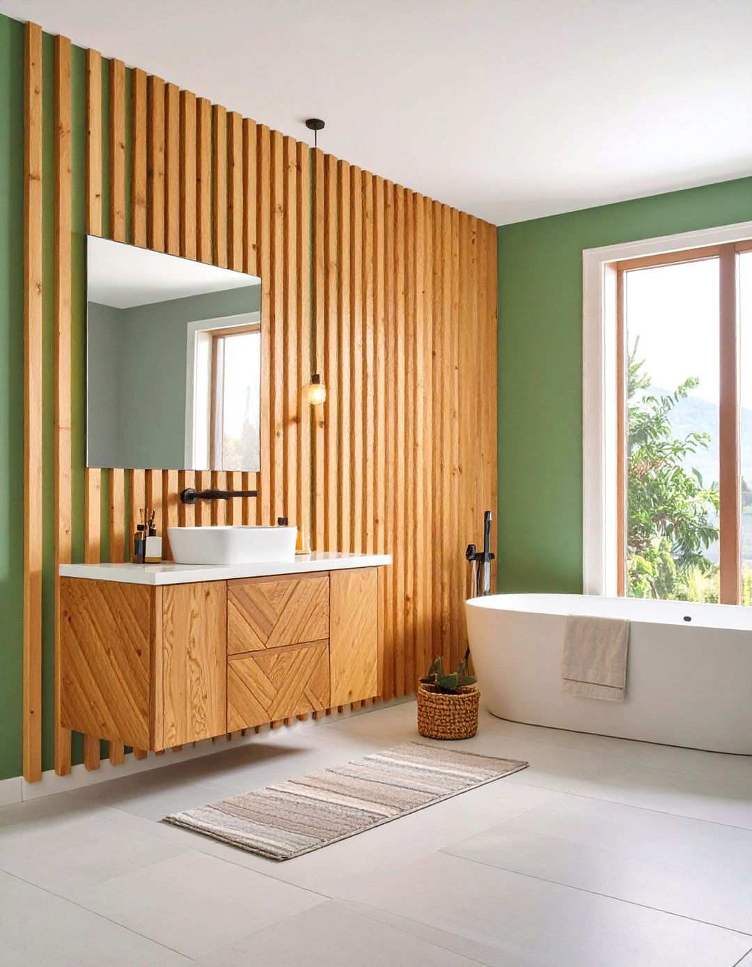 Board and Batten Bathroom Wall Paneling for Graphic Interest - 20 Bathroom Wall Paneling Ideas