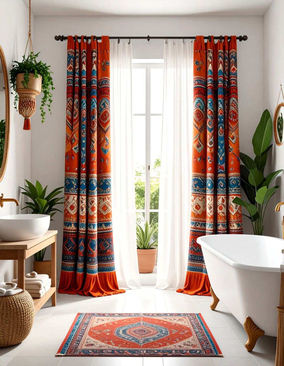 Bohemian Tassel Bathroom Curtain Accessories - 20 bathroom curtain ideas