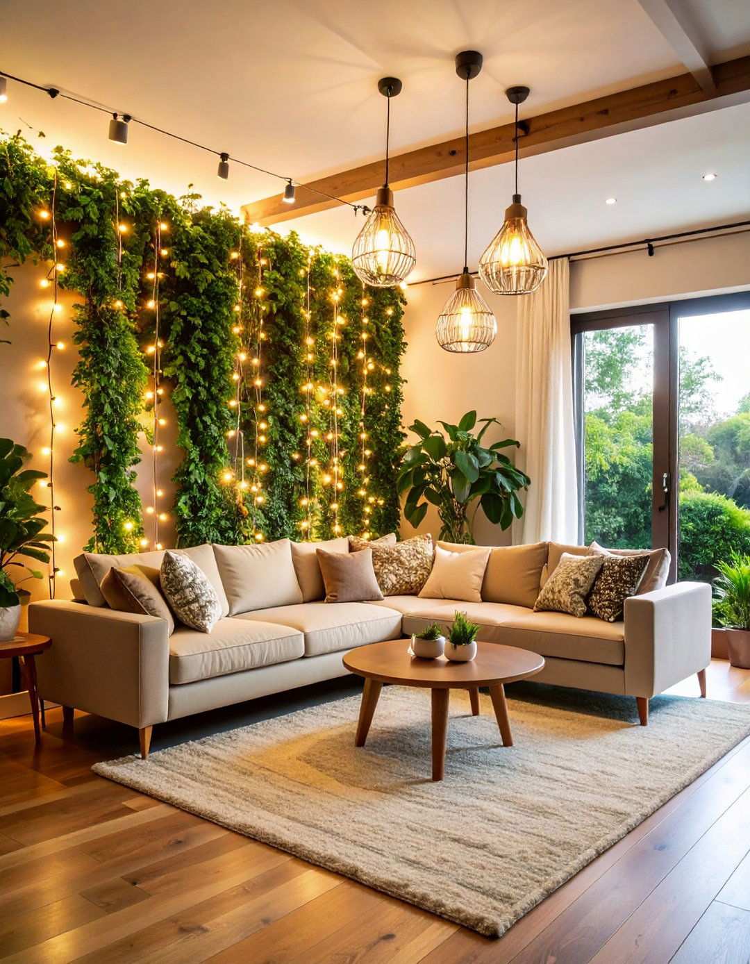 Boho Vine Paradise with String Lights - 20 Aesthetic Room Ideas With Led Lights