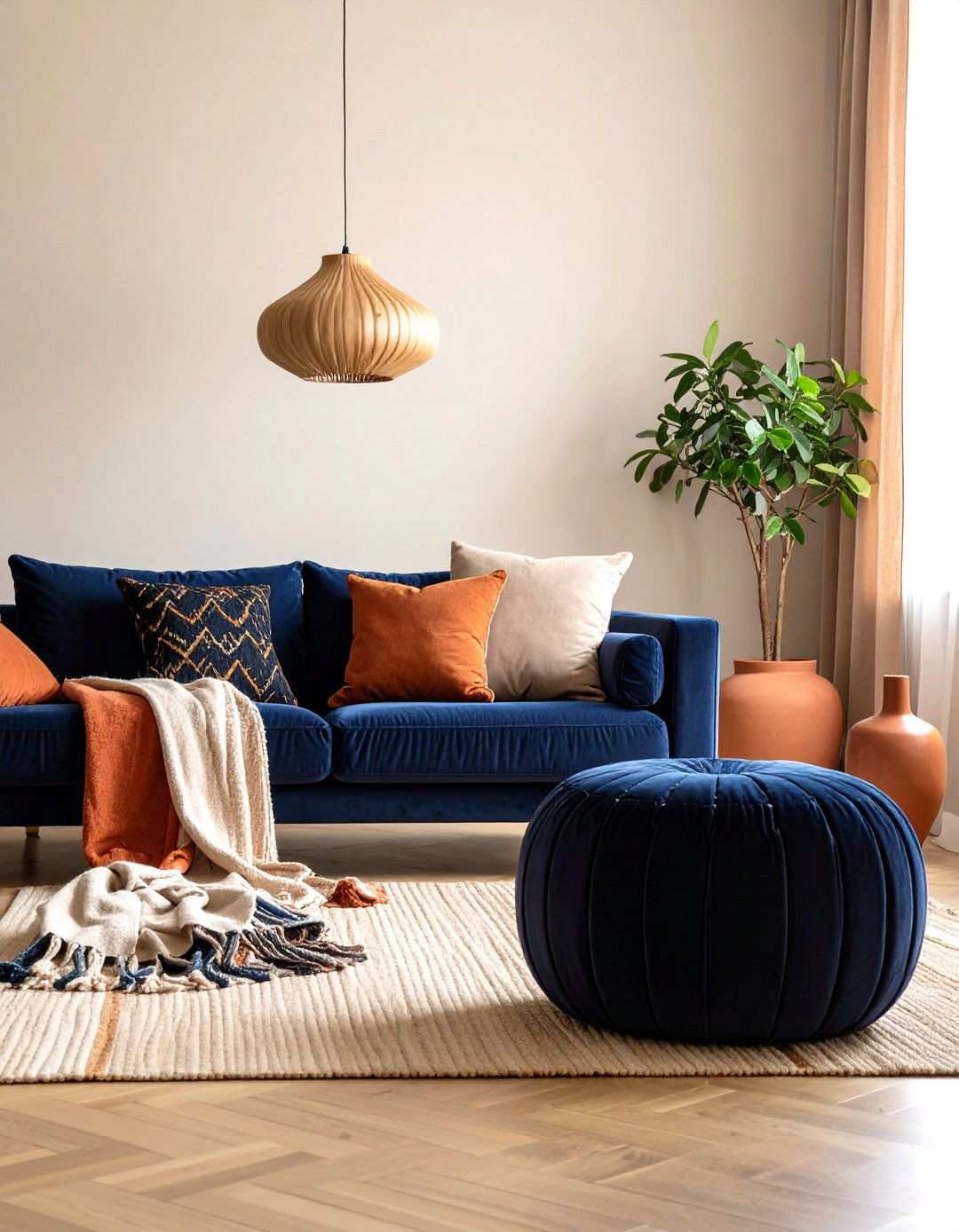 Bold Accent Colors Refresh a Beige Living Room - 20 Beige Living Room Ideas