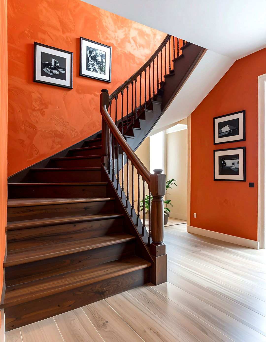 Bold Accent Wall Basement Stairwell - 20 Basement Stair Ideas