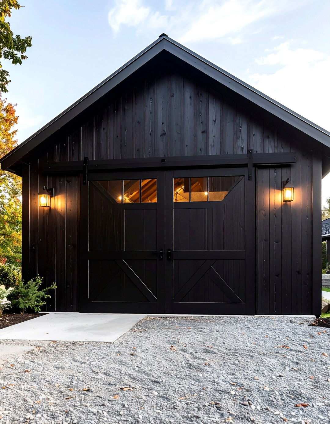 Bold Black Modern Barn Door Statement - 20 Barn Door Ideas