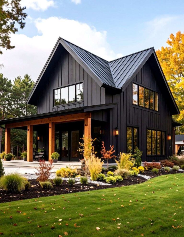 Bold Black Monochrome Barndominium - 20 Barndominium Exterior Ideas