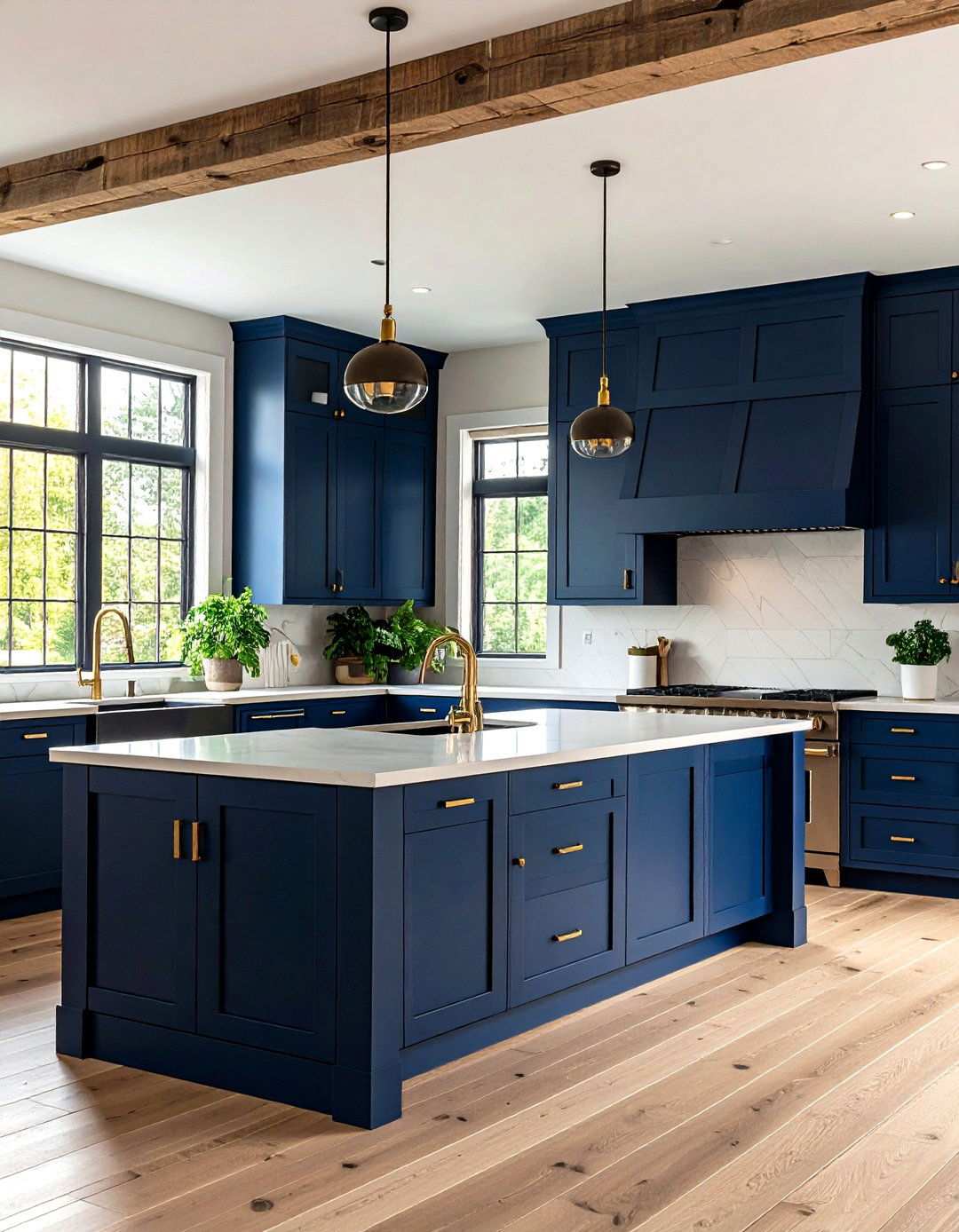 Bold Color Pop Cabinets Energize a Barndominium Kitchen - 20 Barndominium Kitchen Ideas
