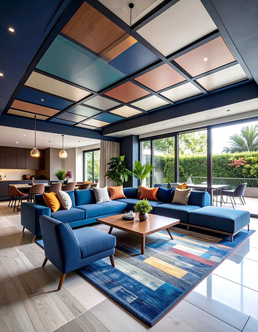 Bold Paint for Color Blocked Personality - 20 Basement Drop Ceiling Ideas