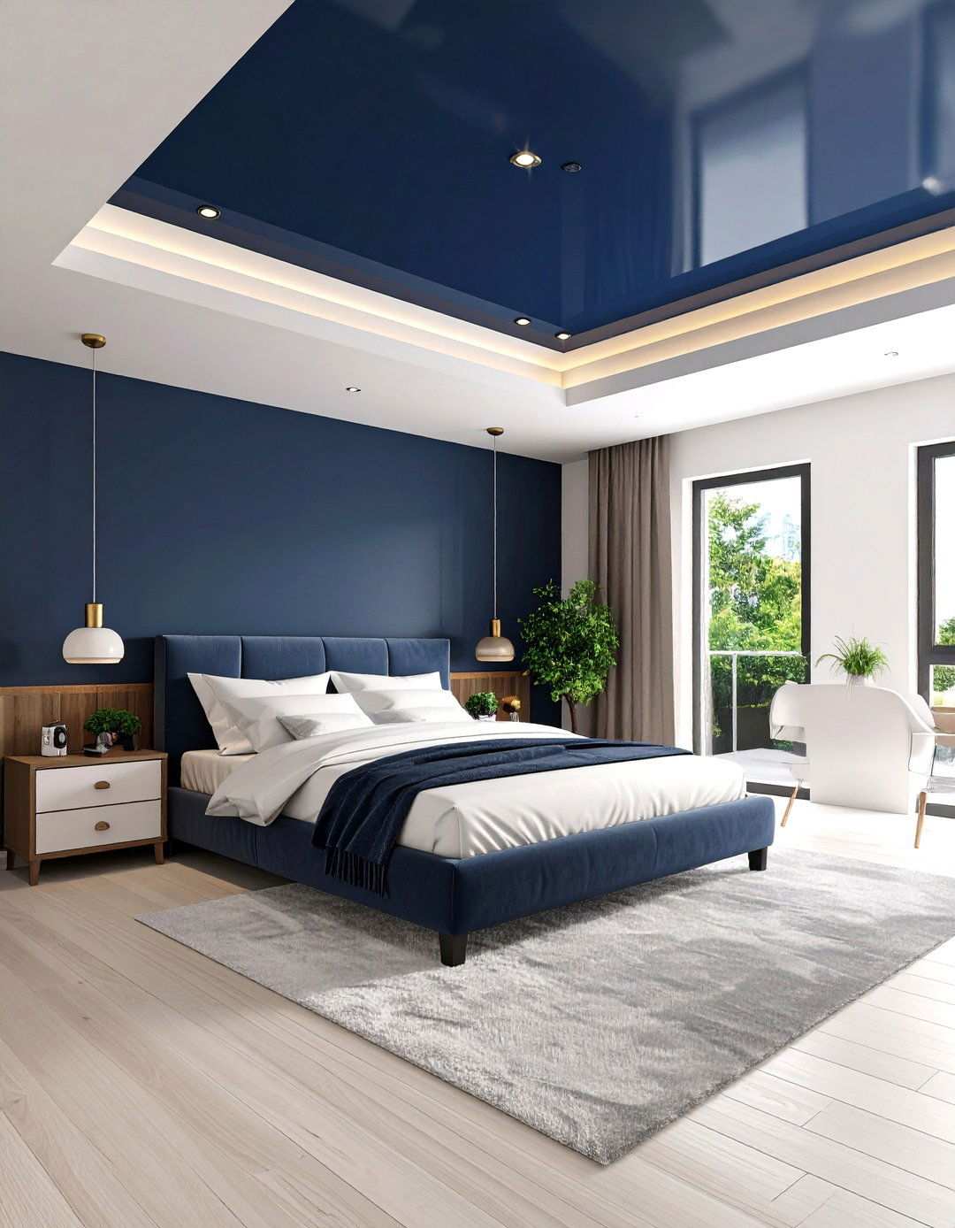 Bold Painted Ceiling Color - 20 Bedroom Ceiling Ideas