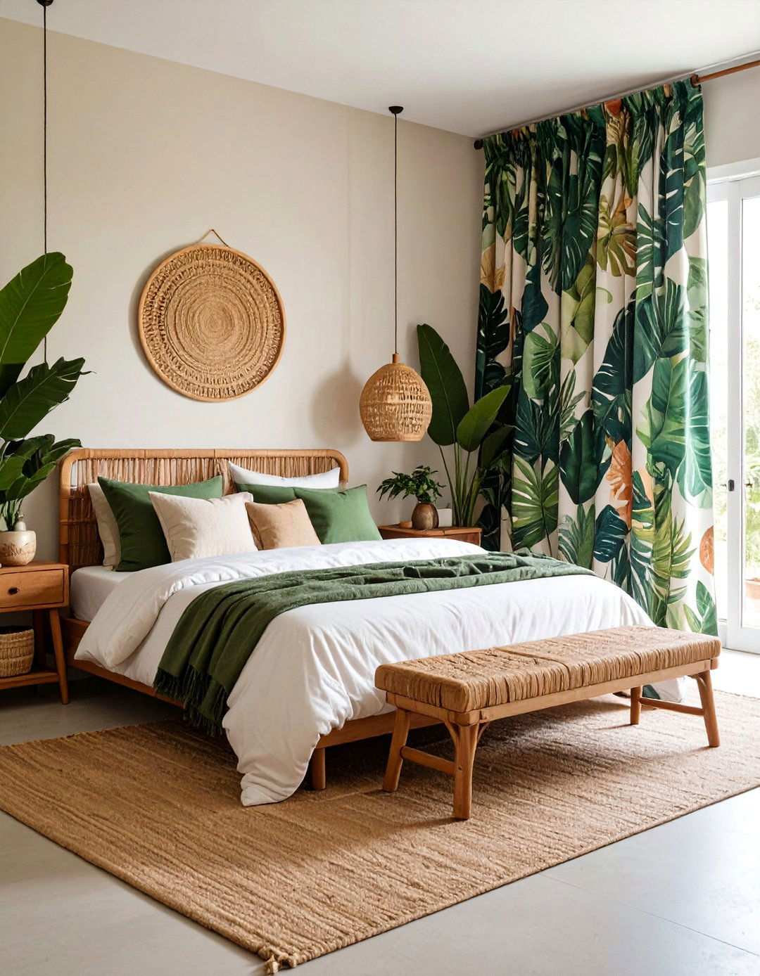 Botanical Print Bedroom Curtains - 20 Bedroom Curtain Ideas
