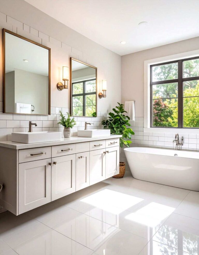 Bright White Subway Tiles for Basement Bathroom Walls - 20 Basement Bathroom Ideas